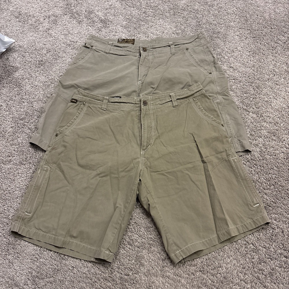 Lot Of 2 Kuhl Shorts Mens 36 Crag Series Outdoor Hiking Cotton Nylon Trail Gorp